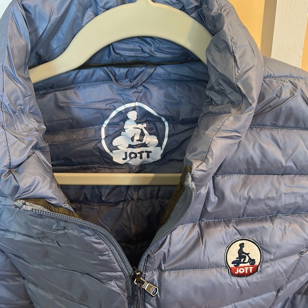 JOTT Down jacket light sleeveless Blue/Gray Puffer Vest - Picture 2 of 8